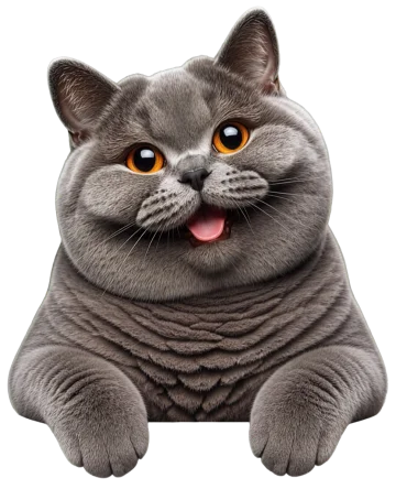 The Gray Cat smiling